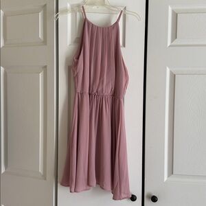 Pink Mauve Sleeveless Short Mini Dress by Lush Medium